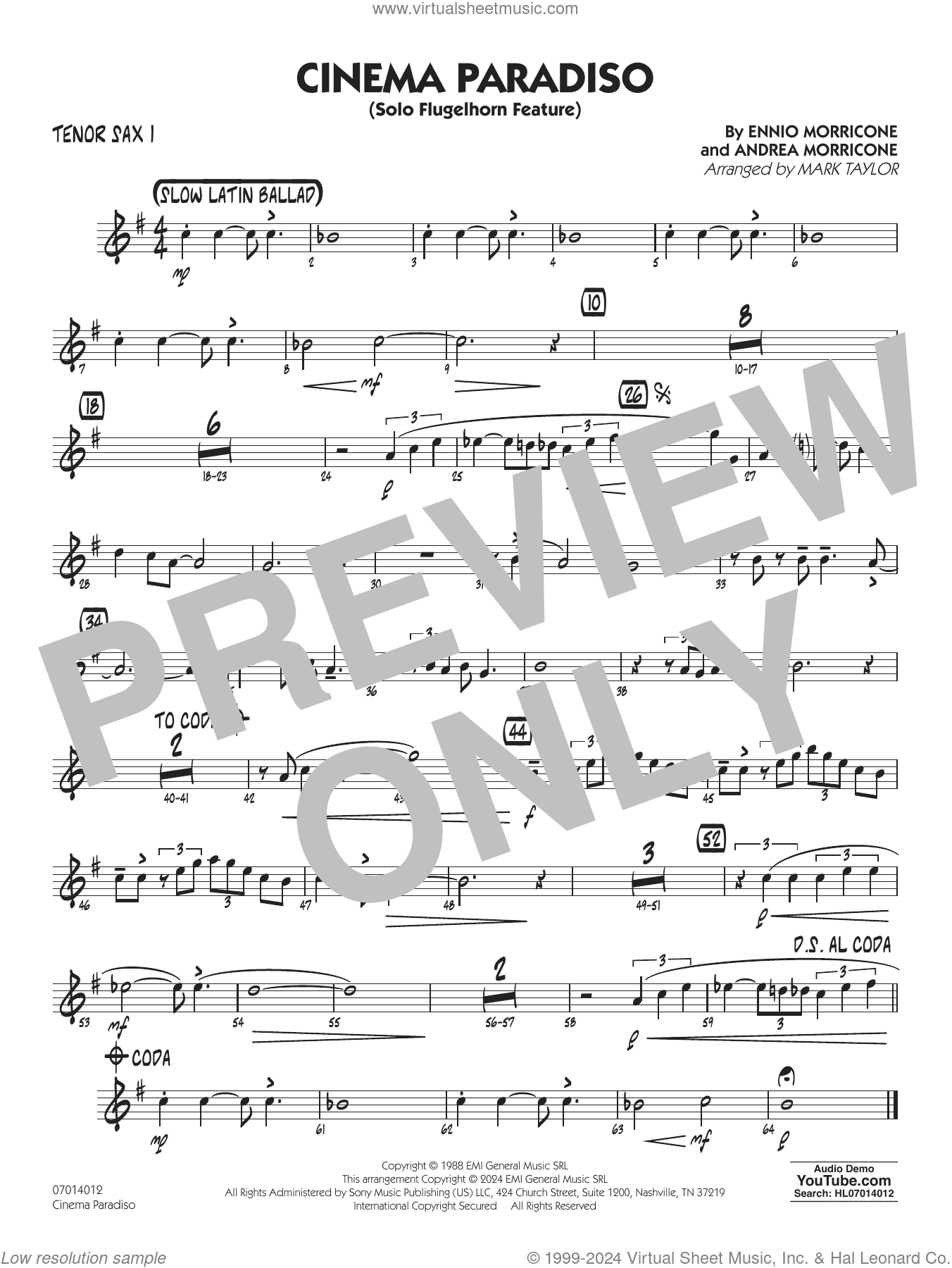 Cinema Paradiso (arr. Mark Taylor)