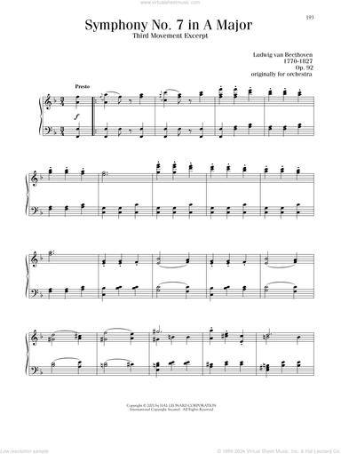 Symphony No. 7 In A Major, Third Movement