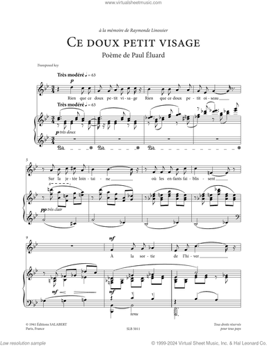 Ce doux petit visage (Low Voice)