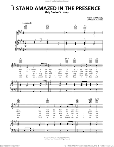 I Stand Amazed In The Presence (My Savior's Love)