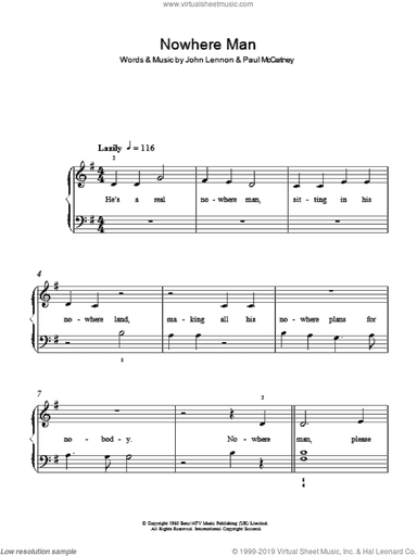 Nowhere Man, (easy)
