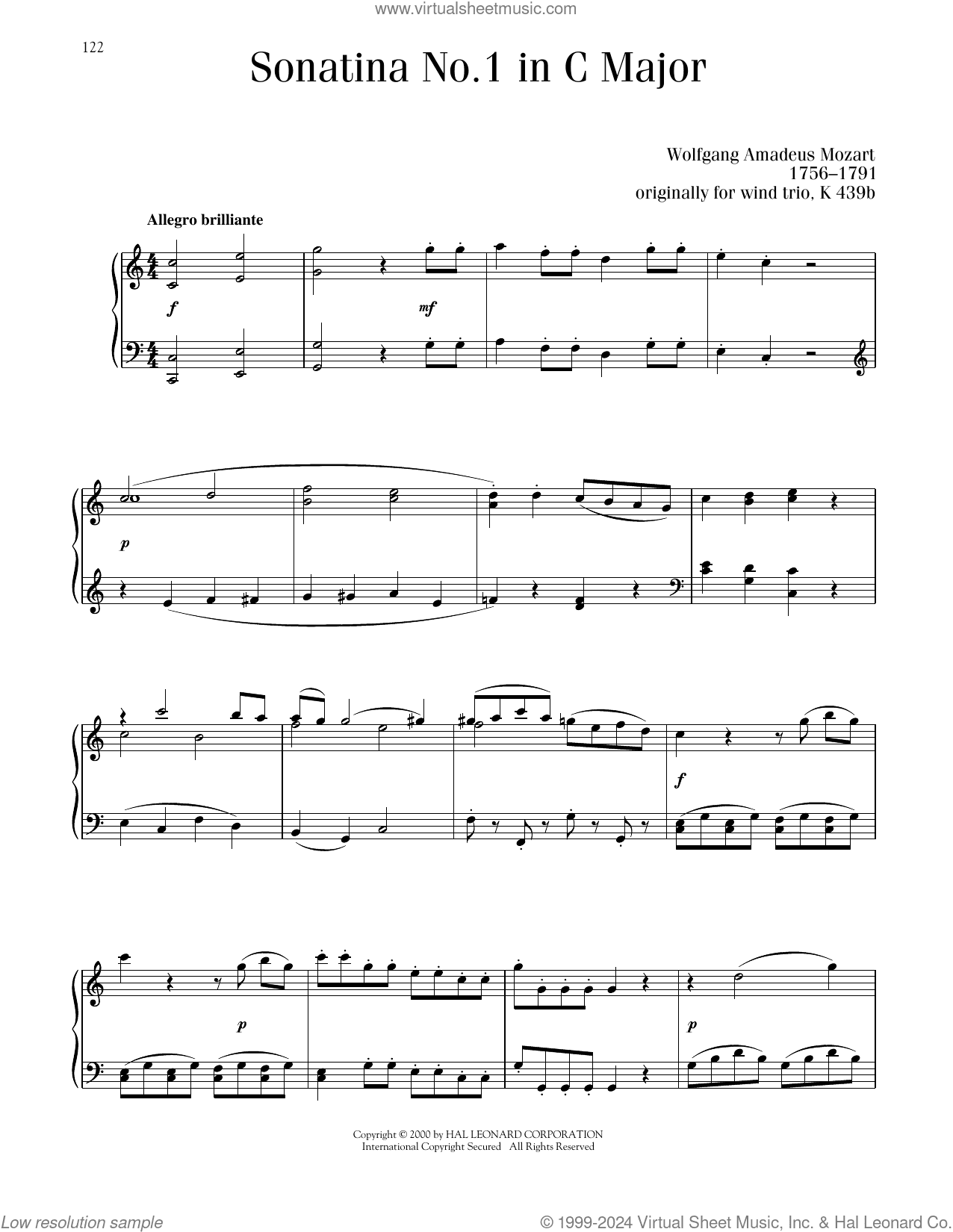 Sonatina No. 1 In C Major
