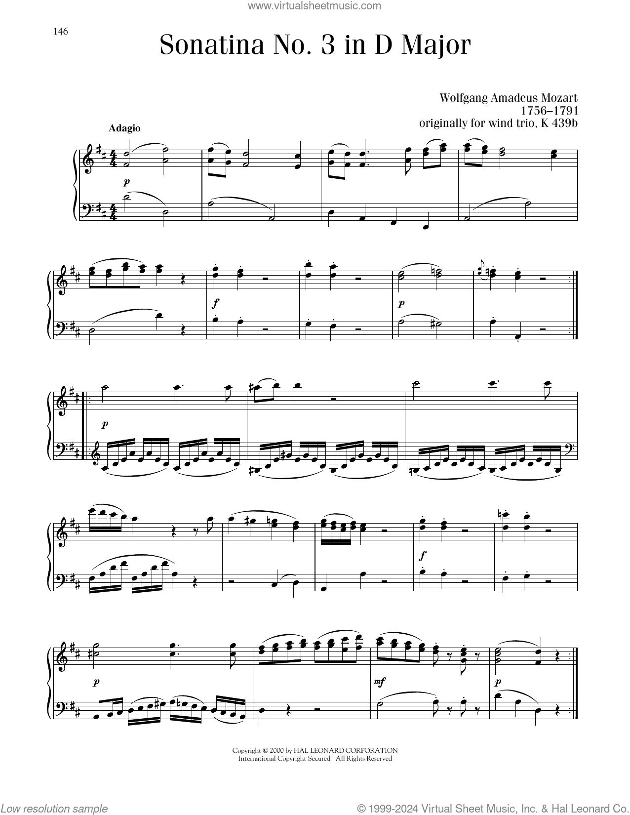 Sonatina No. 3 In D Major