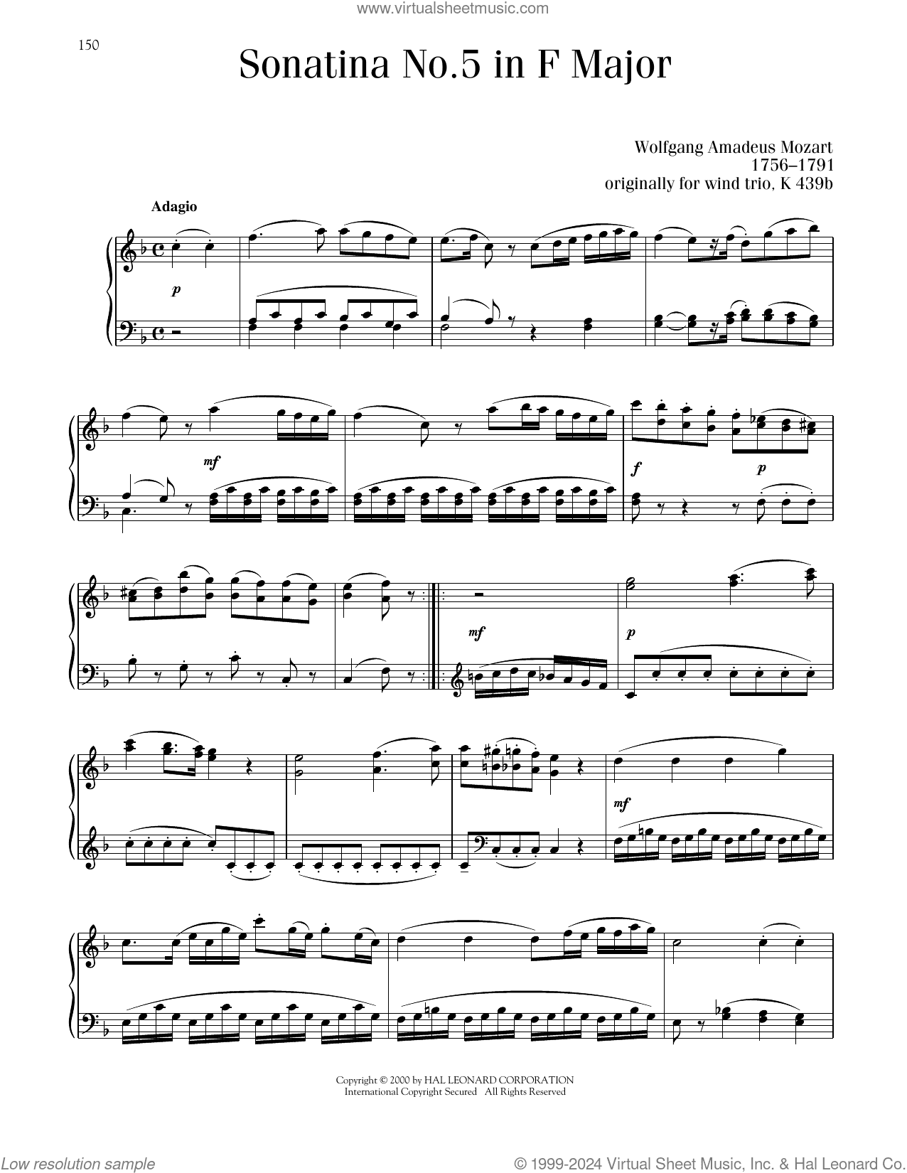 Sonatina No. 5 In F Major