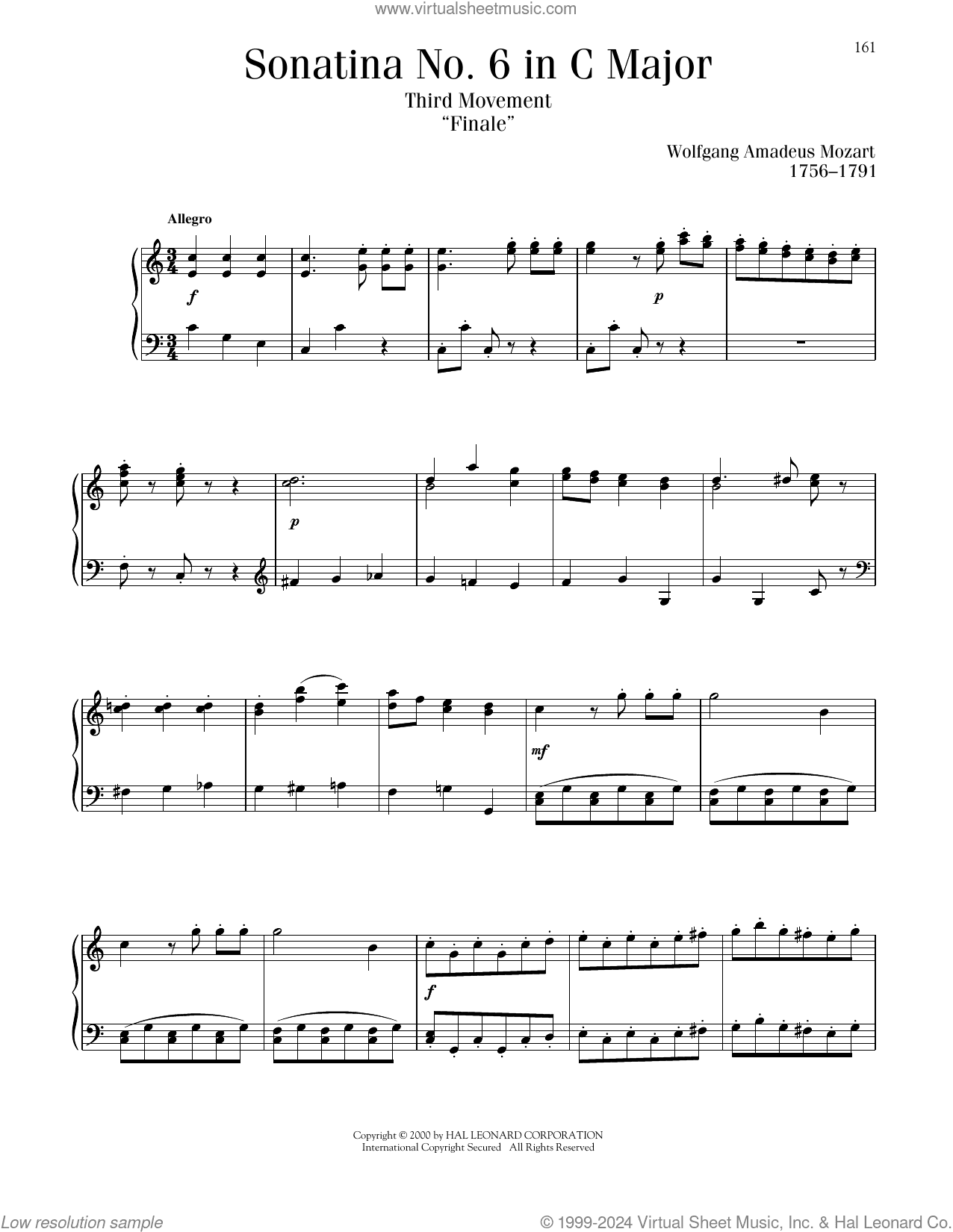 Sonatina No. 6 In C Major, Third Movement ("Finale")