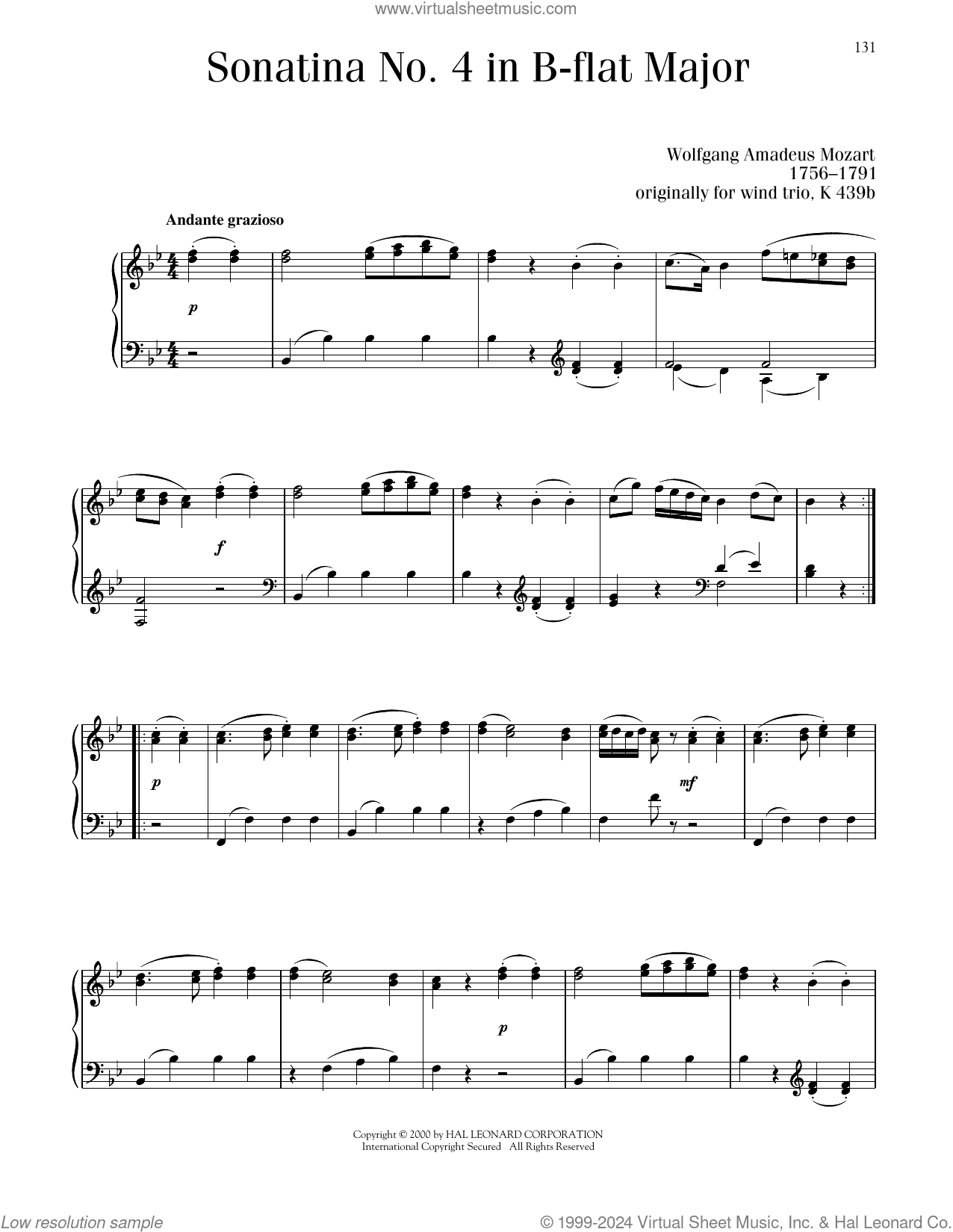 Sonatina No. 4 In B-Flat Major
