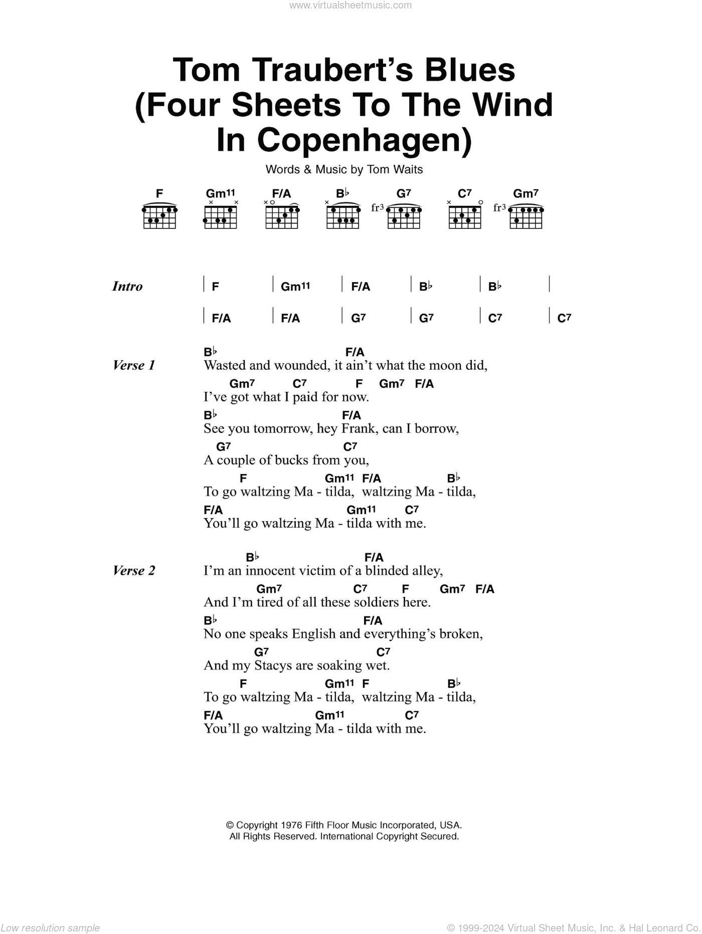 Tom Traubert's Blues (Four Sheets To The Wind In Copenhagen)