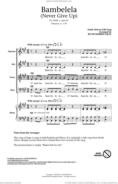Bambelela (Never Give Up) (arr. Ruth Morris Gray)