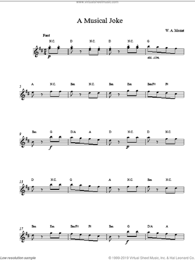 A Musical Joke (Top Line)