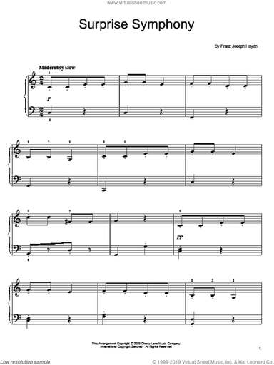 The Surprise Symphony, (easy)
