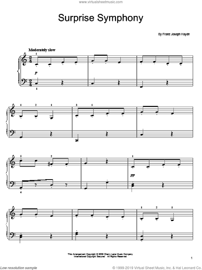 The Surprise Symphony, (easy)