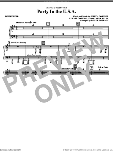 Party In The USA (arr. Roger Emerson) (complete set of parts)