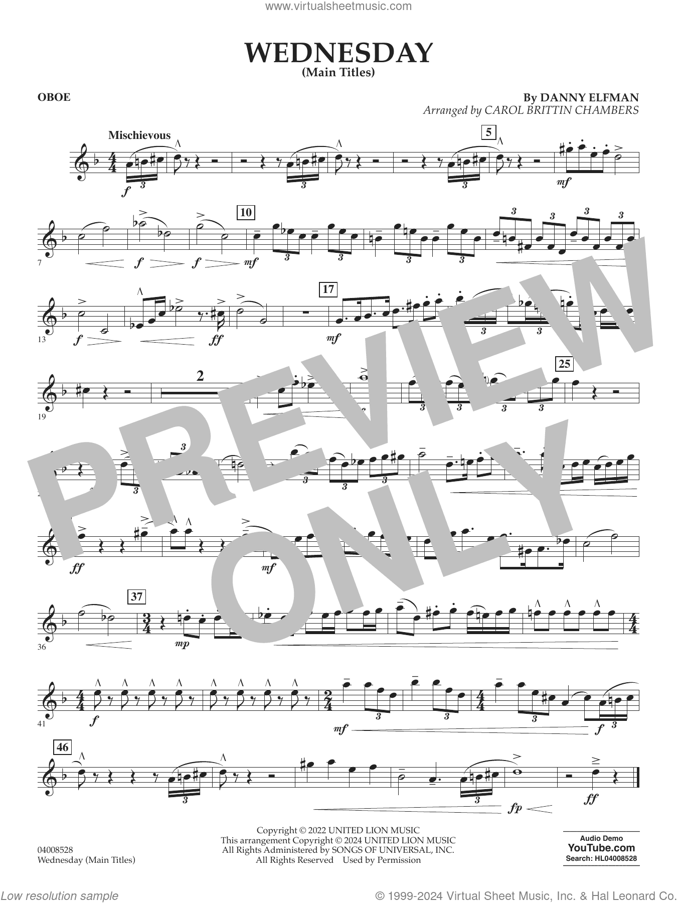 Wednesday (arr. Carol Brittin Chambers)
