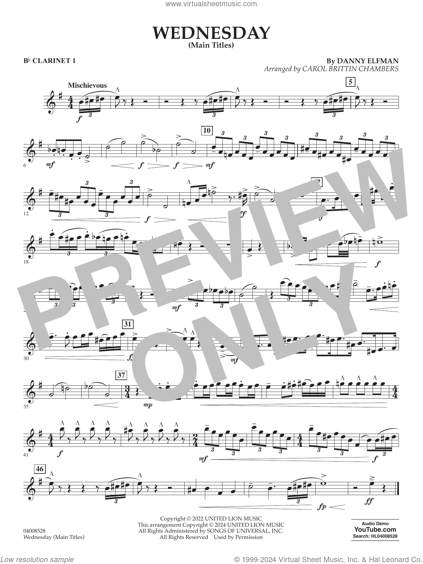 Wednesday (arr. Carol Brittin Chambers)