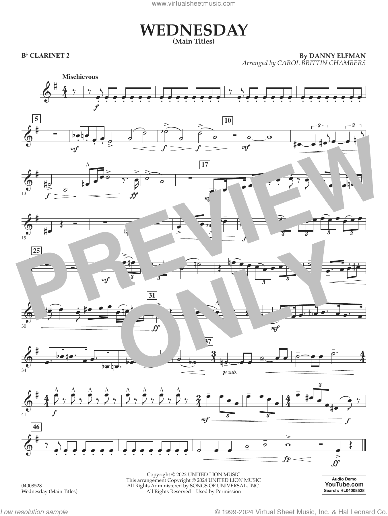 Wednesday (arr. Carol Brittin Chambers)