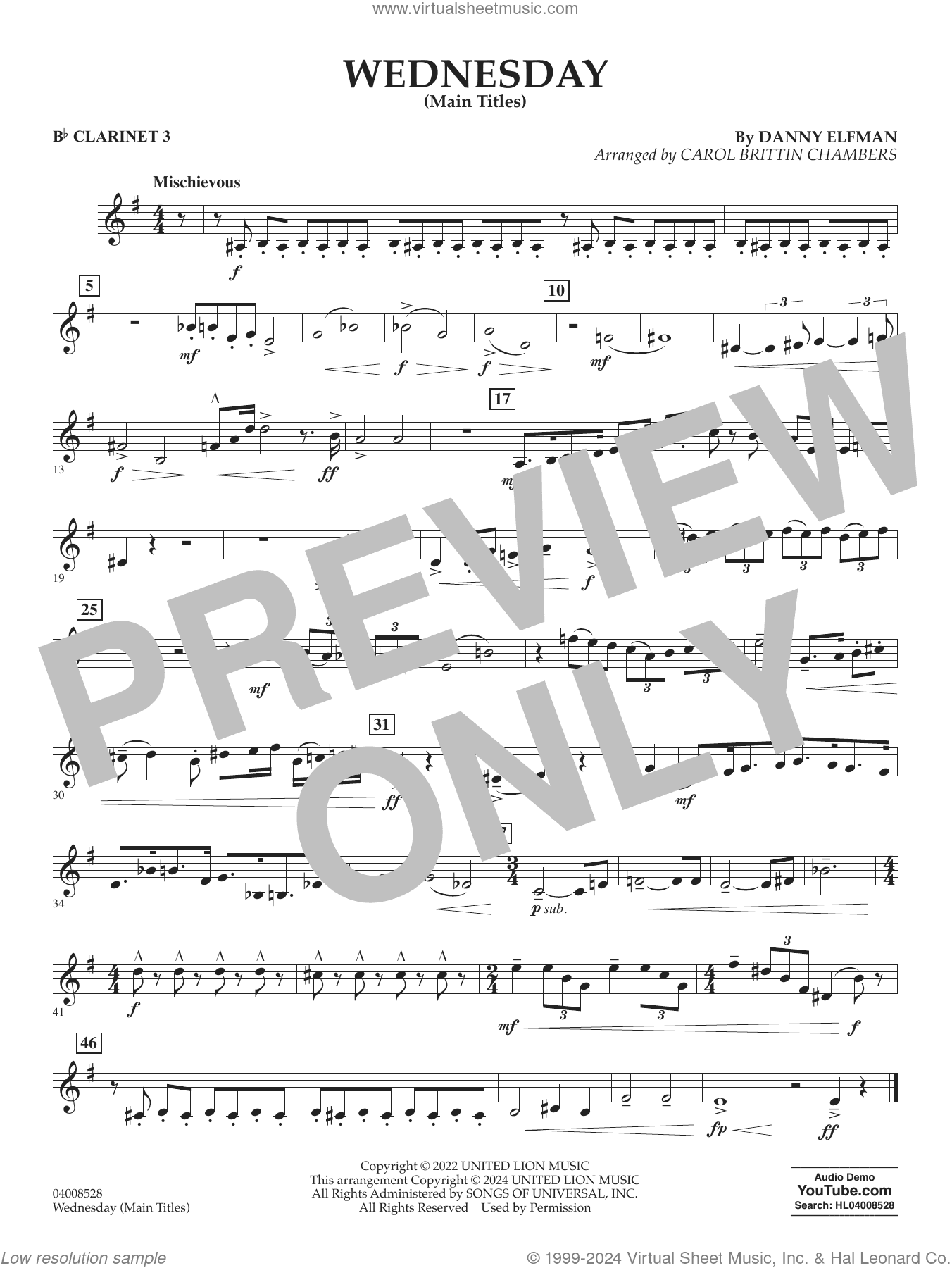 Wednesday (arr. Carol Brittin Chambers)
