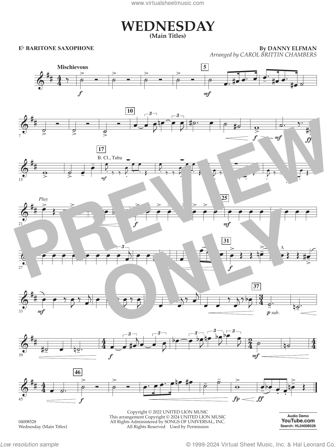 Wednesday (arr. Carol Brittin Chambers)