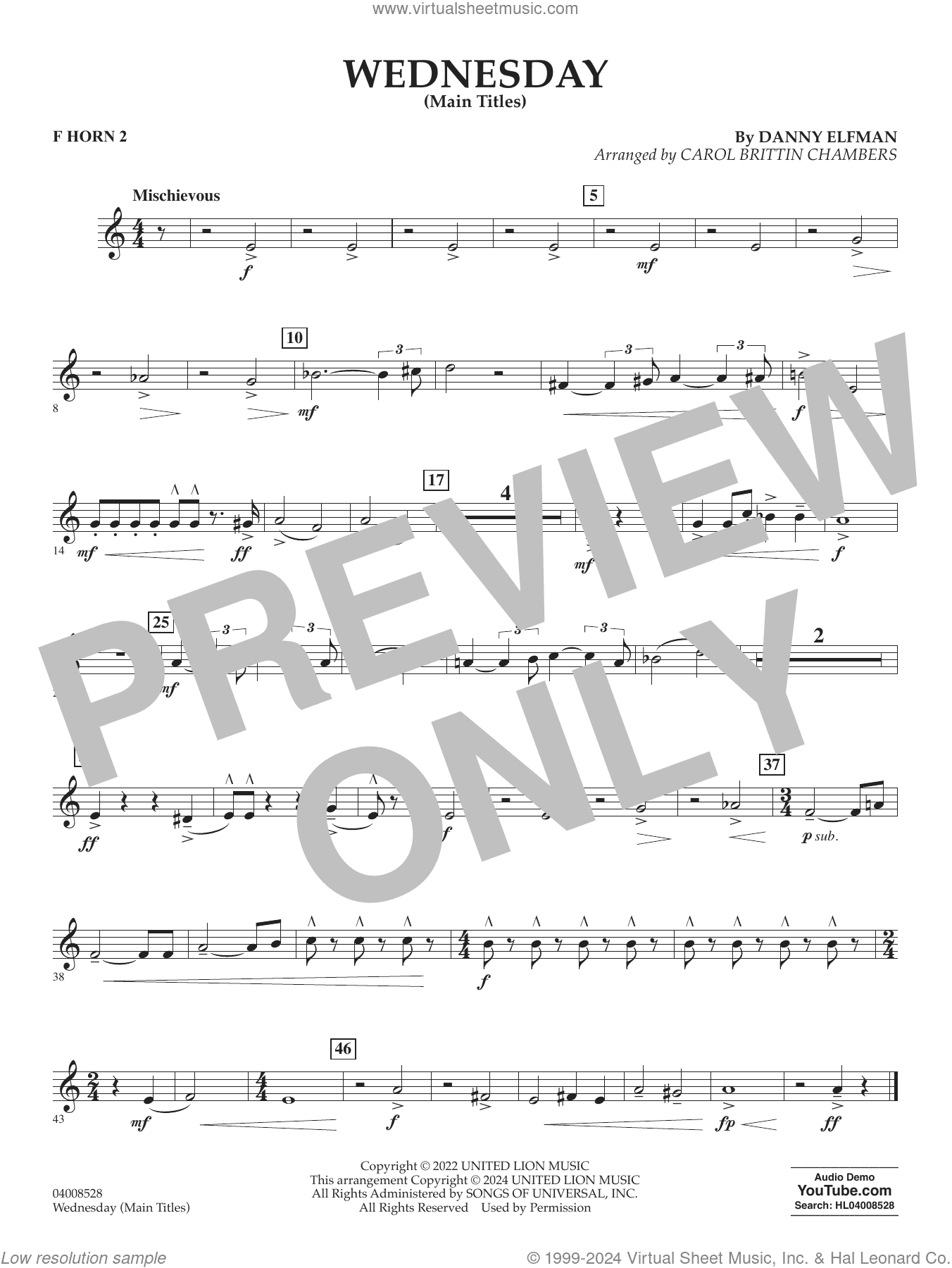 Wednesday (arr. Carol Brittin Chambers)