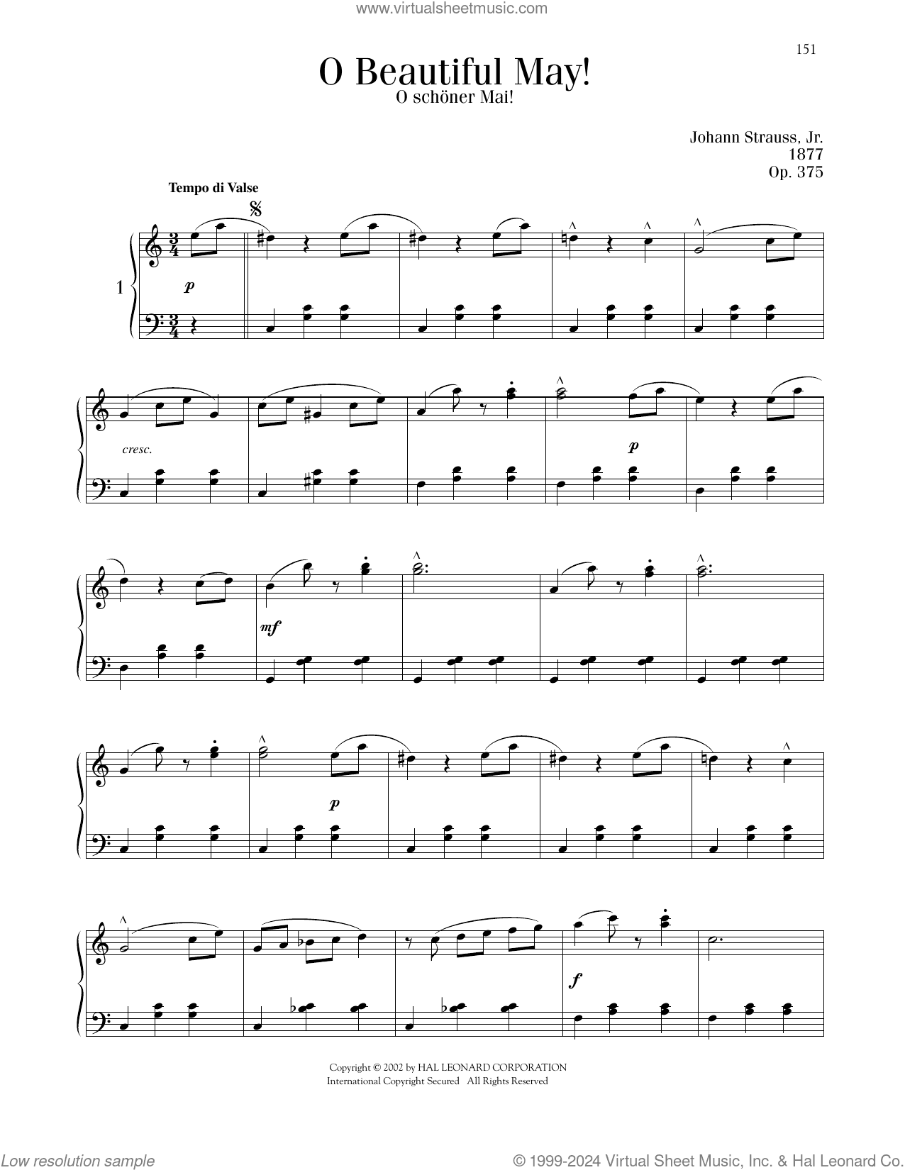 O Beautiful May!, Op. 375