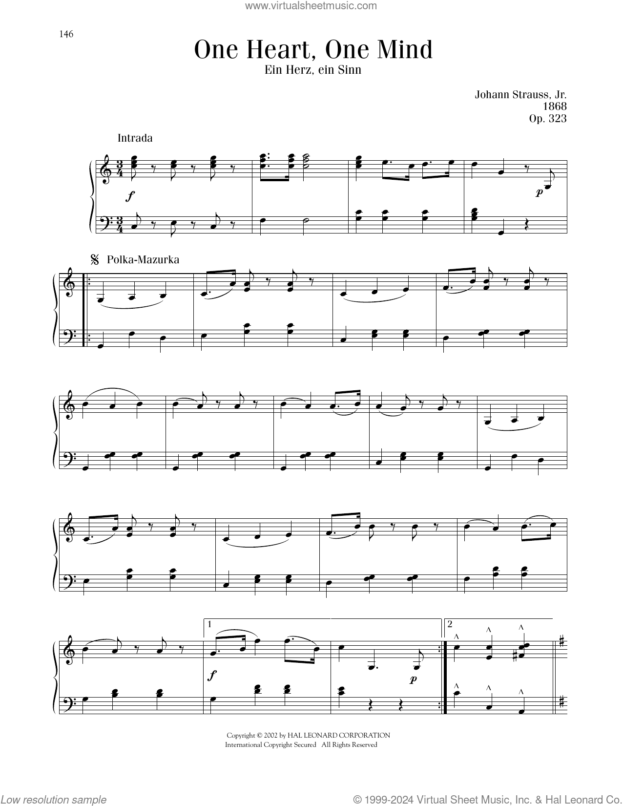 One Heart, One Mind, Op. 323