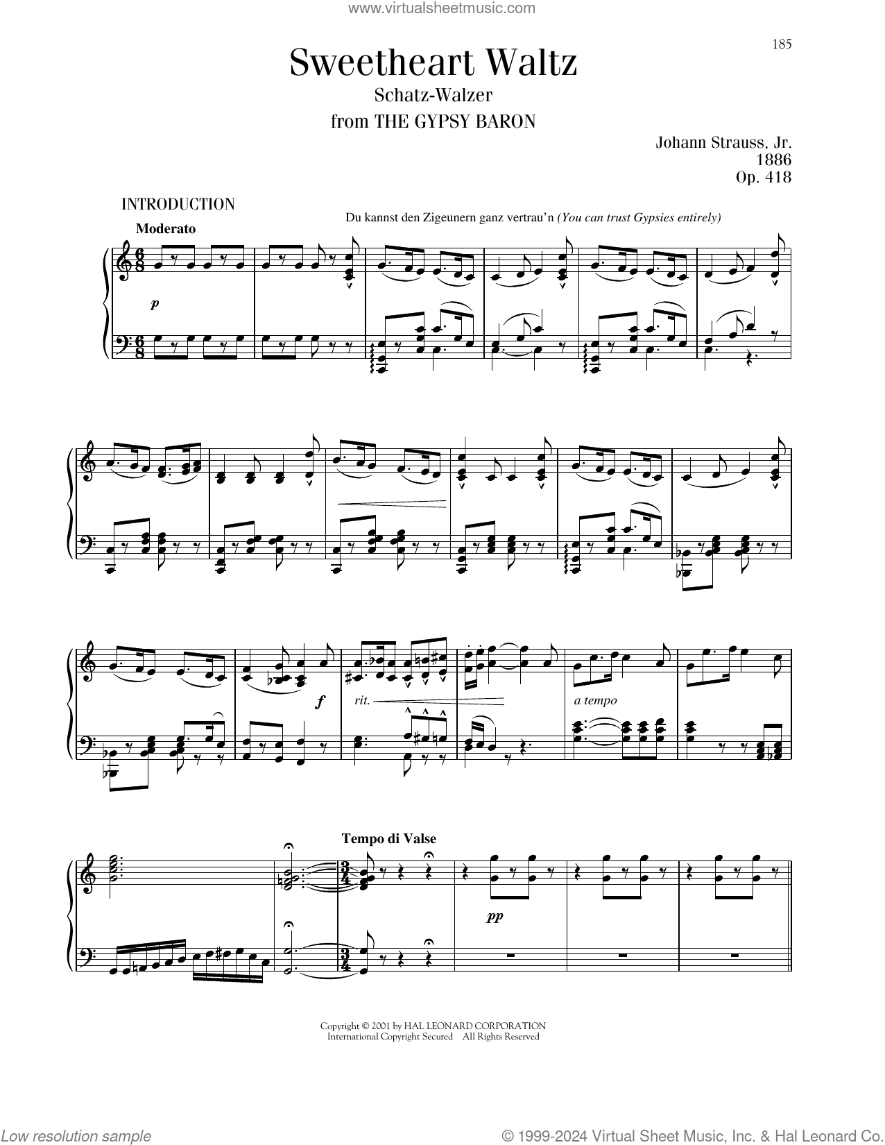 Sweetheart Waltz, Op. 418