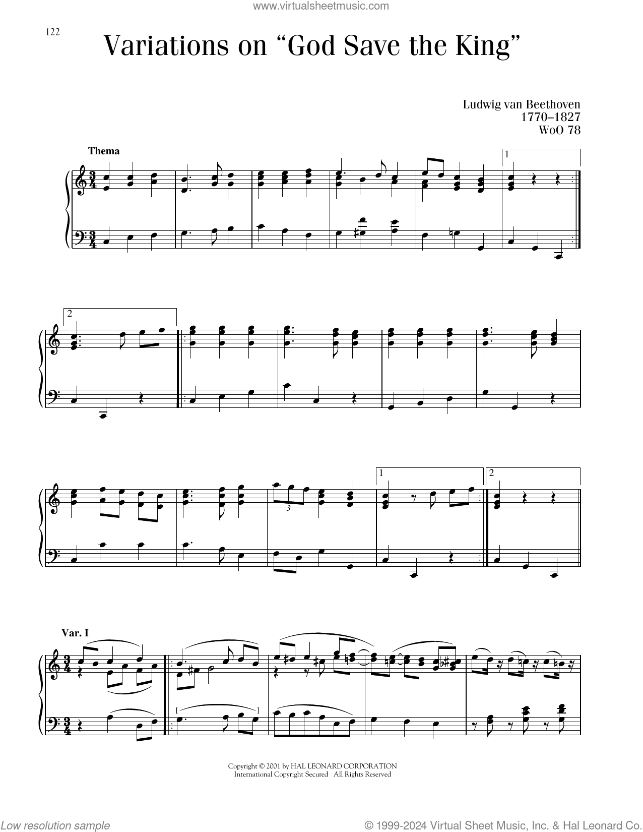 7 Variations On God Save The King, WoO 78