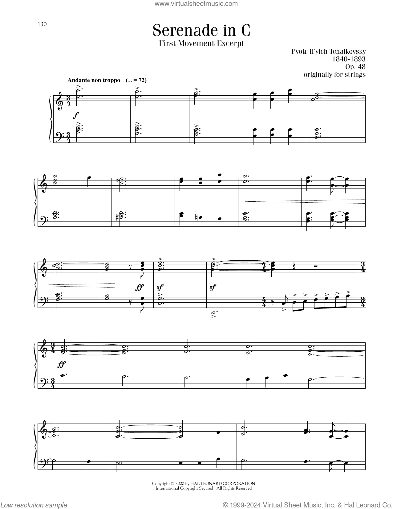 Serenade In C, Op. 48, First Movement Excerpt