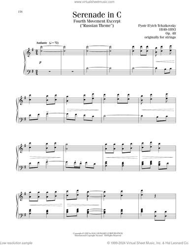 Serenade In C, Op. 48, Fourth Movement ("Russian Theme") Excerpt