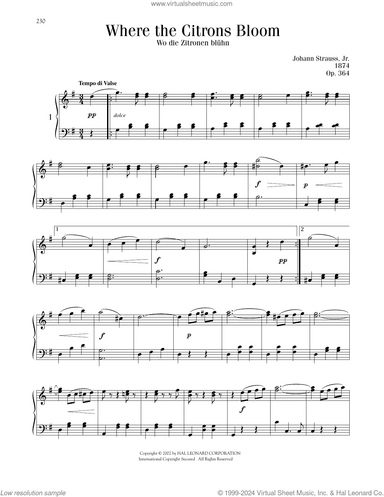 Where The Citrons Bloom, Op. 364