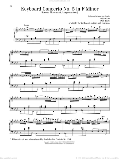 Piano Concerto No.5 In F Minor (BWV 1056-II: Largo)