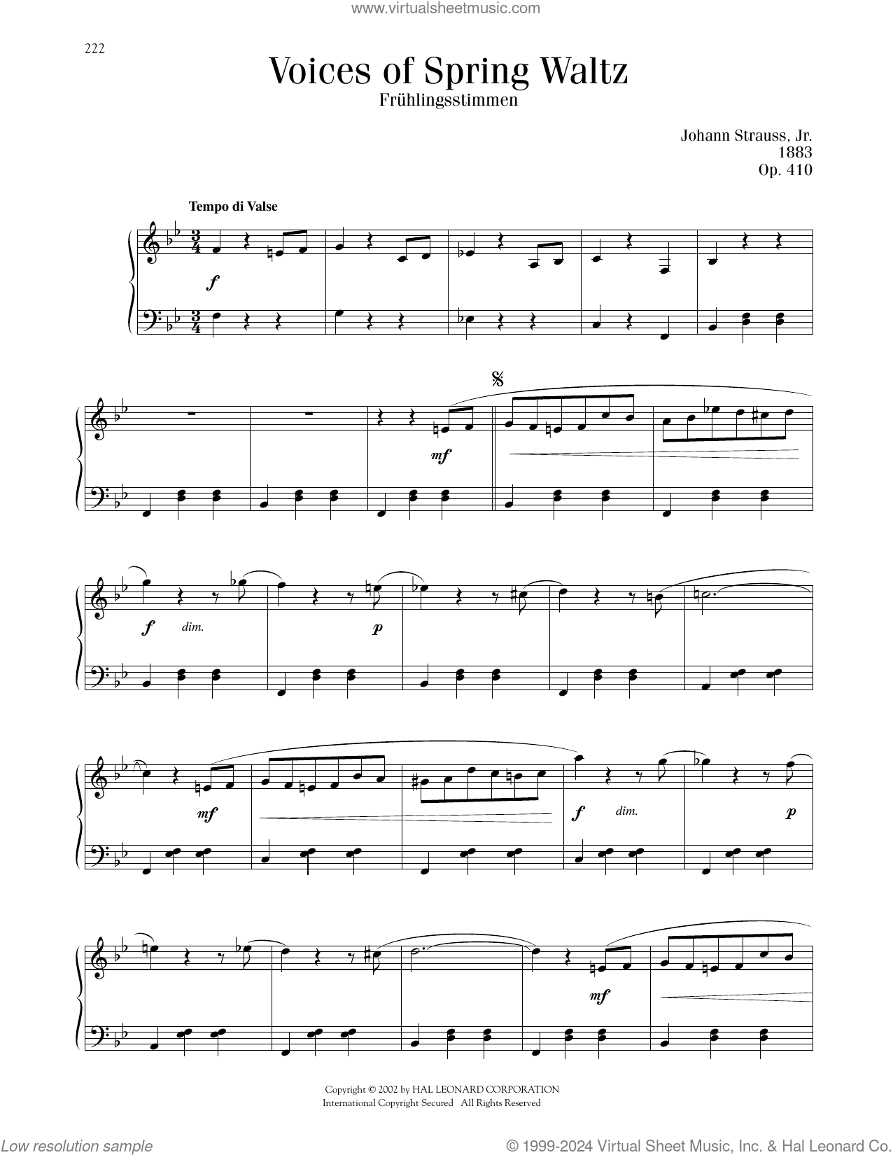 Voices Of Spring Waltz, Op. 410