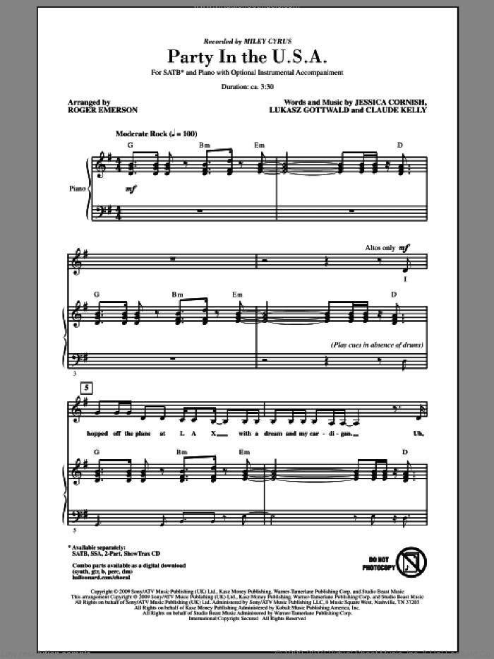 Party In The USA (arr. Roger Emerson)