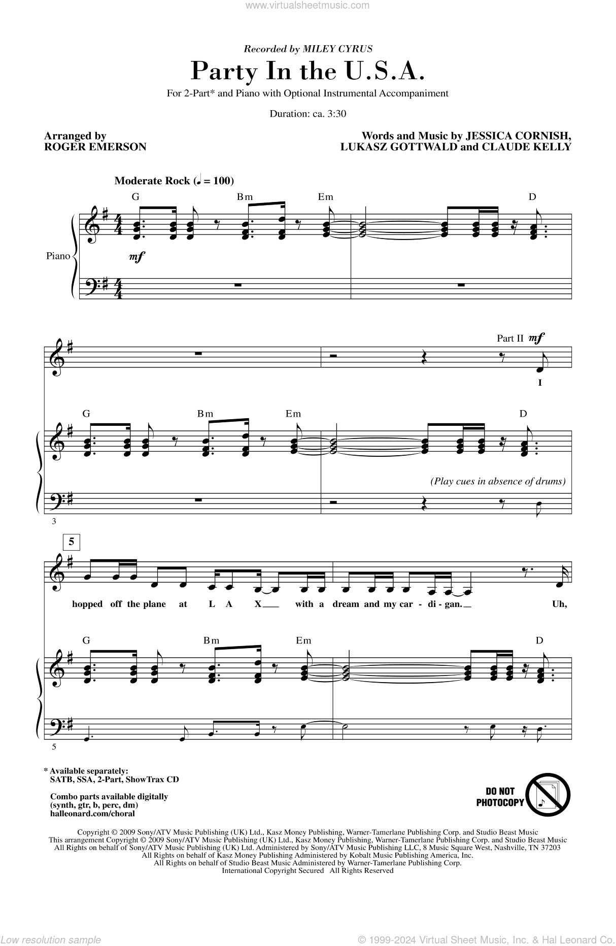 Party In The USA (arr. Roger Emerson)