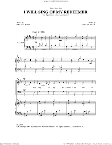 I Will Sing Of My Redeemer
