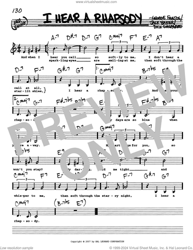 I Hear A Rhapsody (Low Voice)