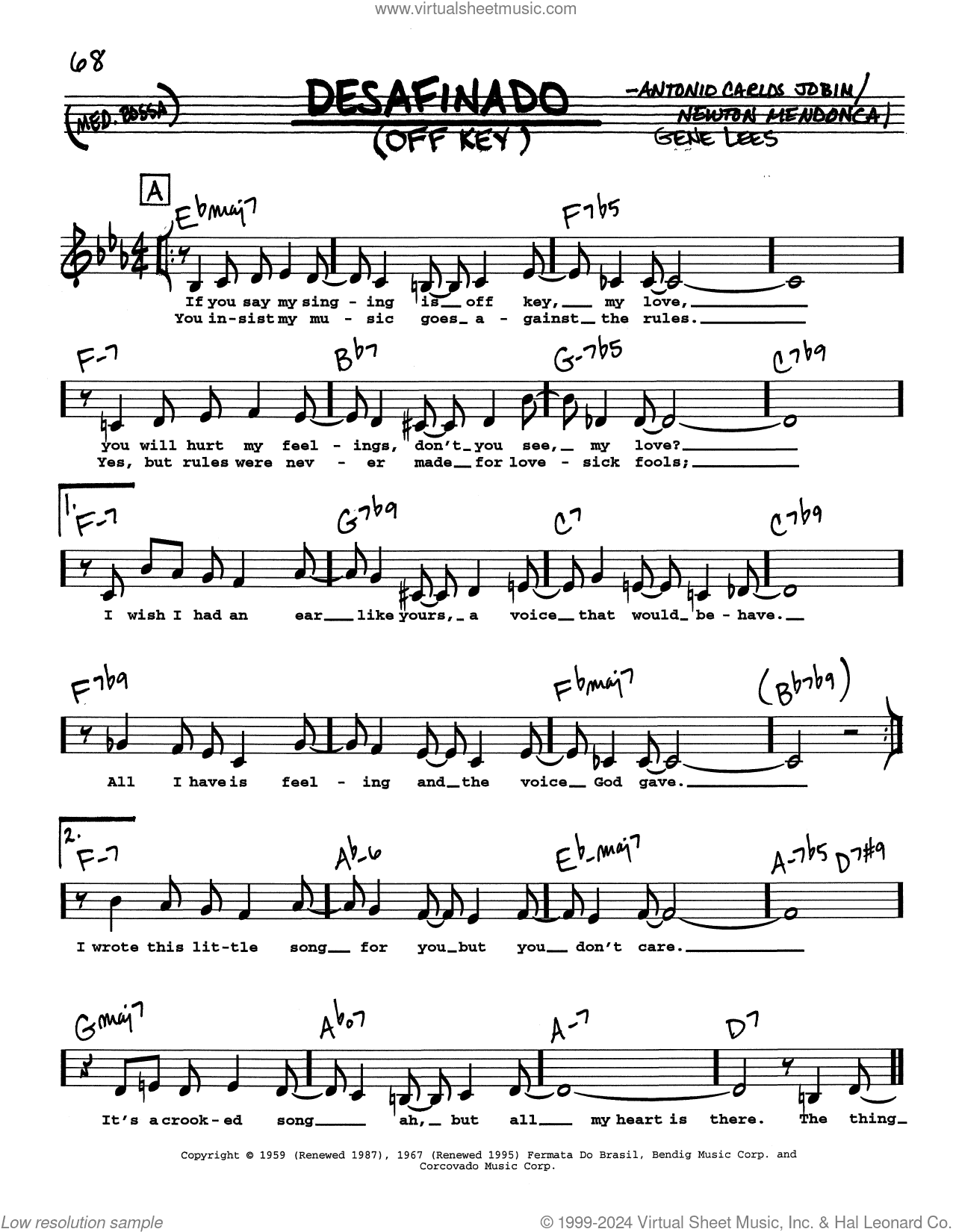 Desafinado (Off Key) (Low Voice)