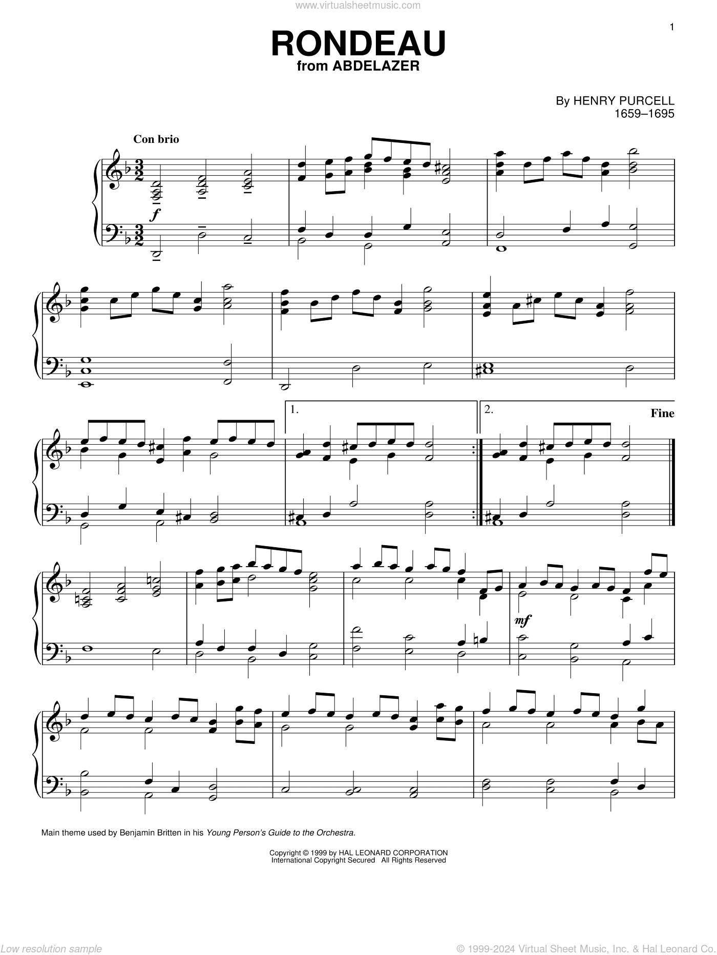 Rondeau in D Minor (from Abdelazer)