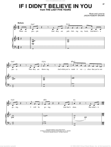 If I Didn't Believe In You (from The Last 5 Years)