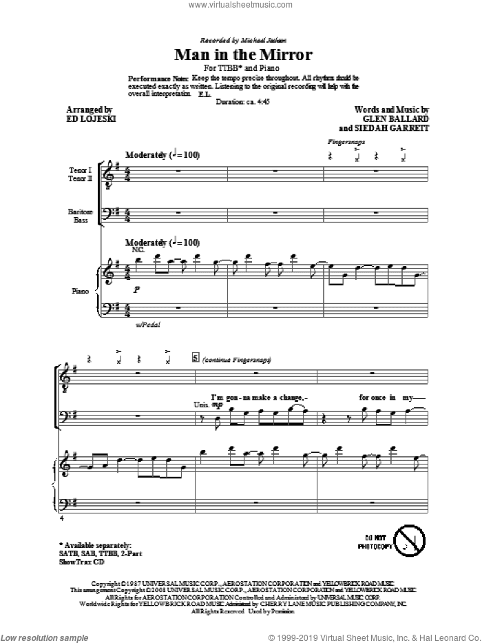 Man In The Mirror (arr. Ed Lojeski)
