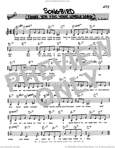 Songbird (Thank You For Your Lovely Song) (Low Voice)