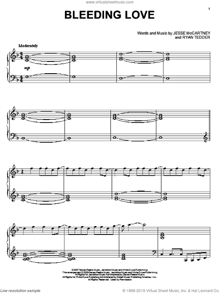Bleeding Love, (intermediate)