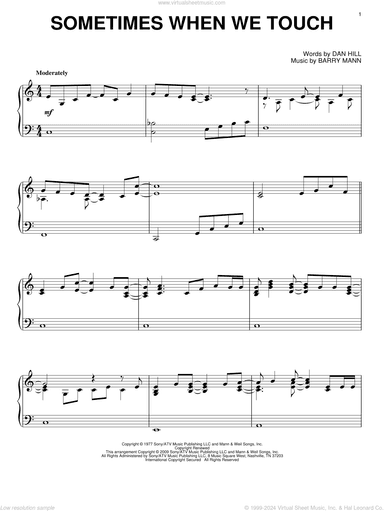 Sometimes When We Touch, (intermediate)