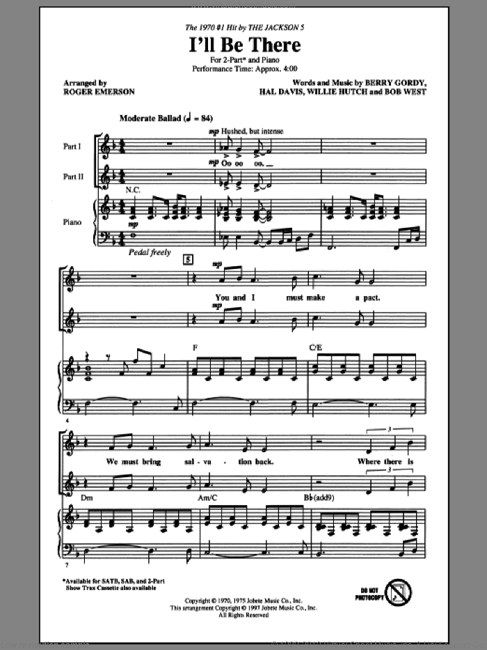 I'll Be There (arr. Roger Emerson)