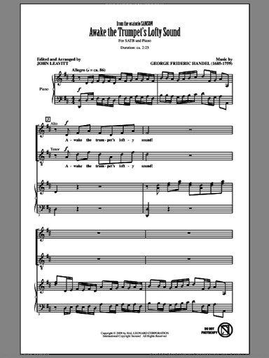 Awake The Trumpet's Lofty Sound