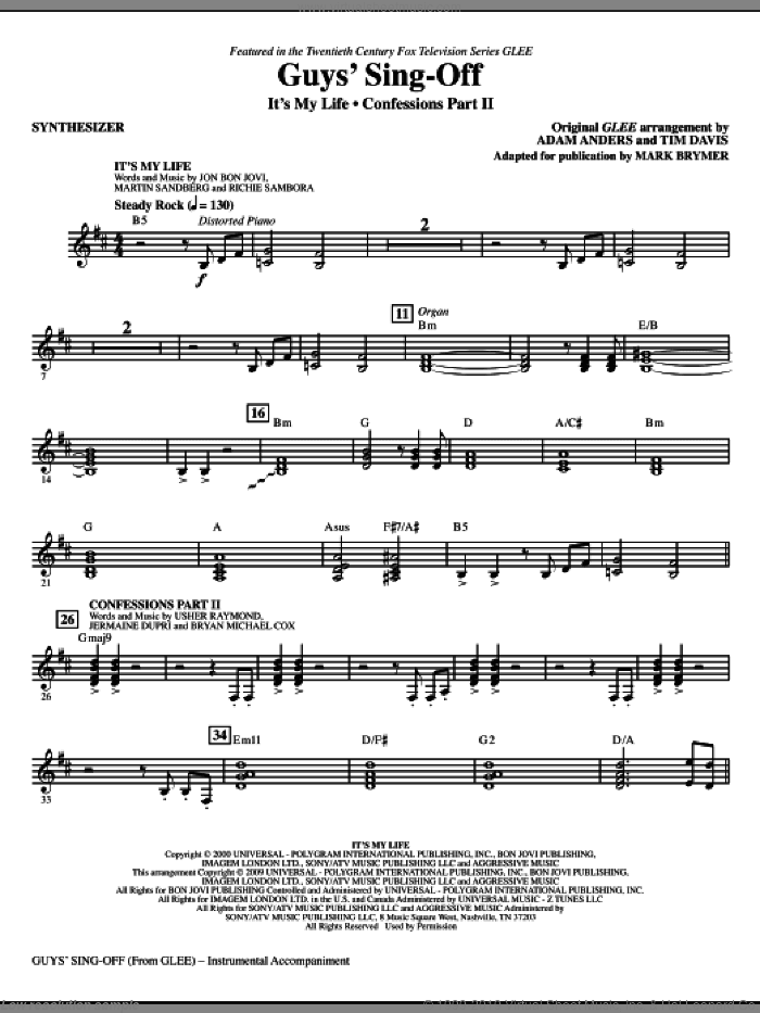 Guys' Sing-Off (from Glee) (complete set of parts)