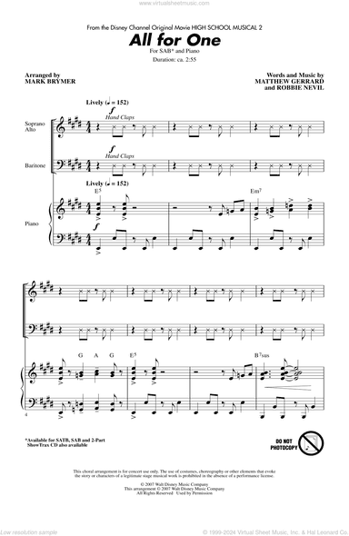 All For One (from High School Musical 2)