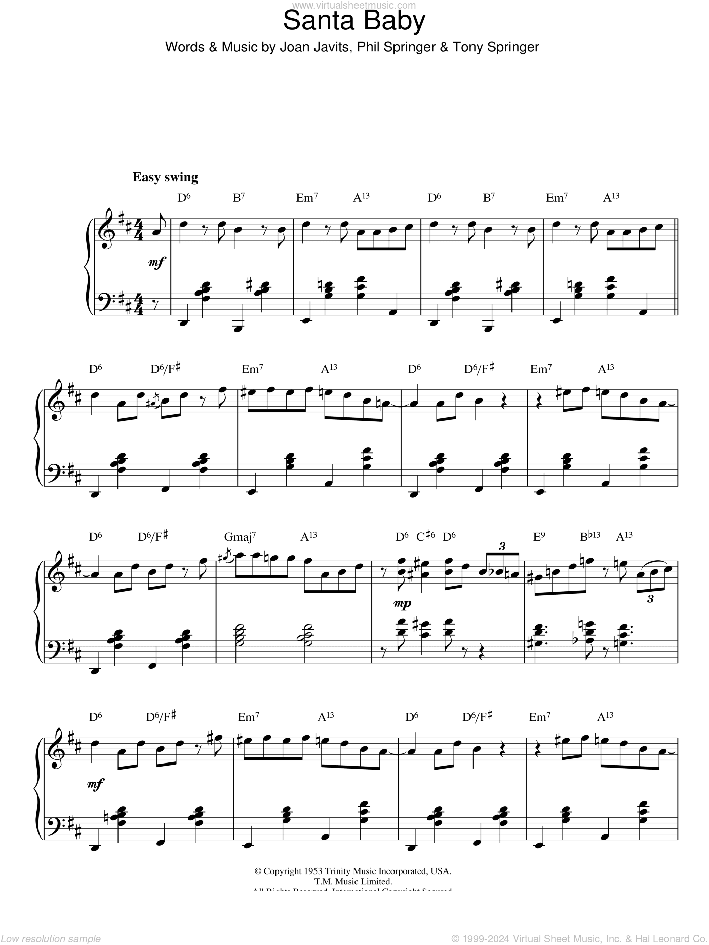 Santa Baby, (intermediate)