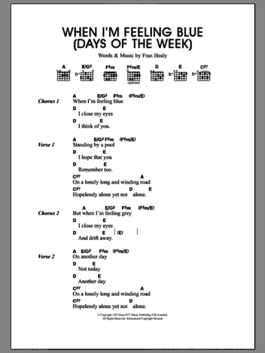 When I'm Feeling Blue (Seven Days Of The Week)