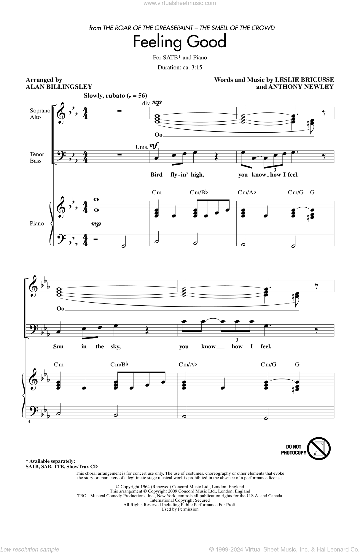 Feeling Good (arr. Alan Billingsley)