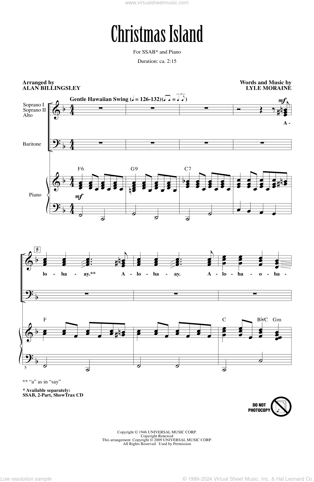 Christmas Island (arr. Alan Billingsley)